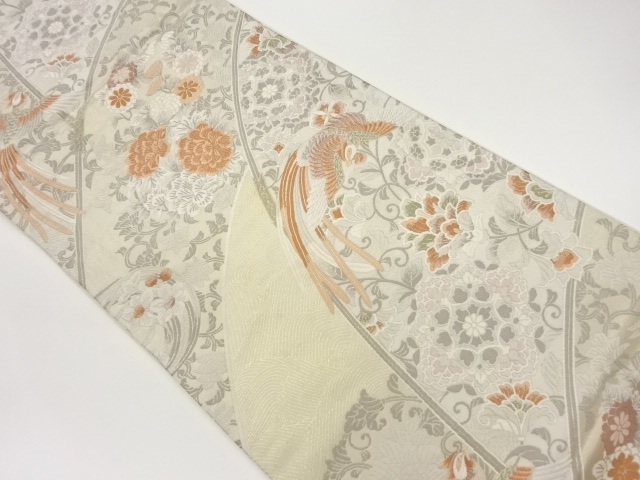 鳳凰・花唐草・華紋模様織り出し袋帯